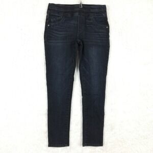 Mac And Me Womens Jeans Jegging Dark Blue Denim Pull On Tummy Control Mid Rise 2